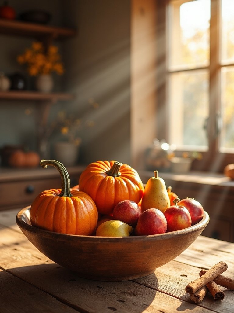 decorative autumn produce displays