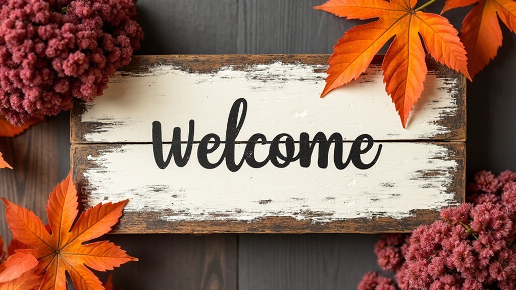 distressed autumn welcome sign