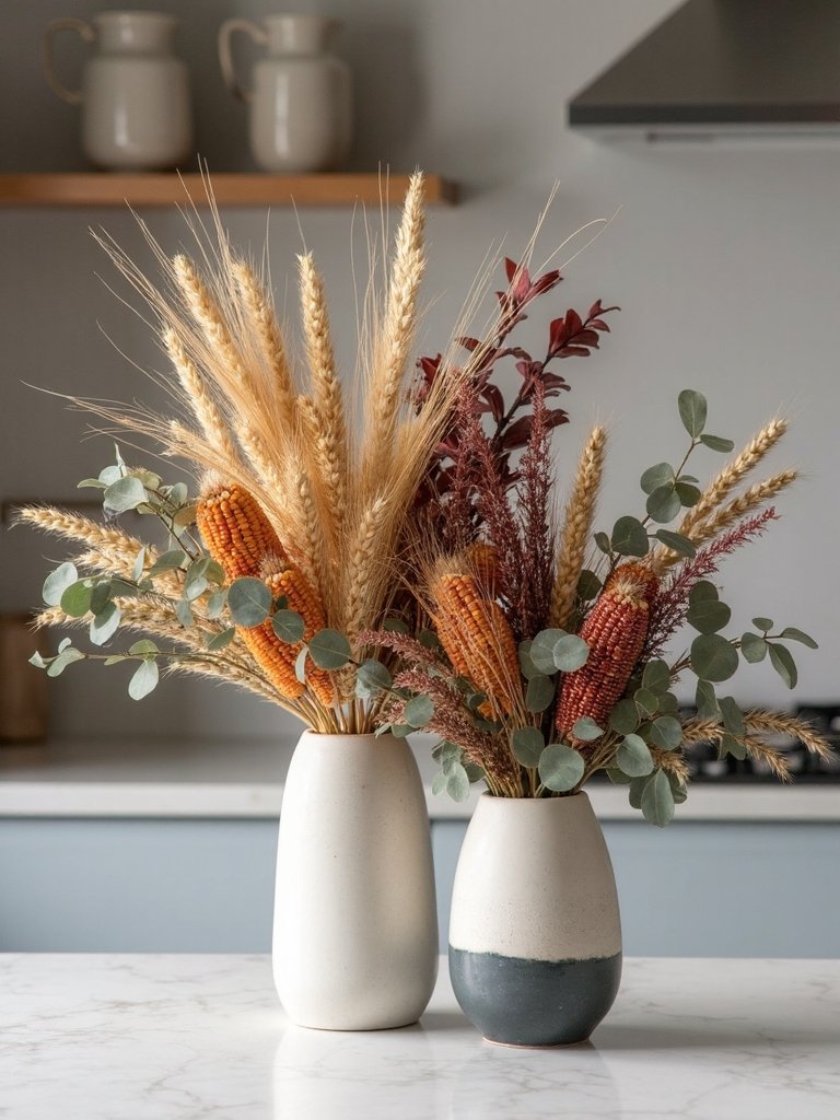 dried corn autumn decorations