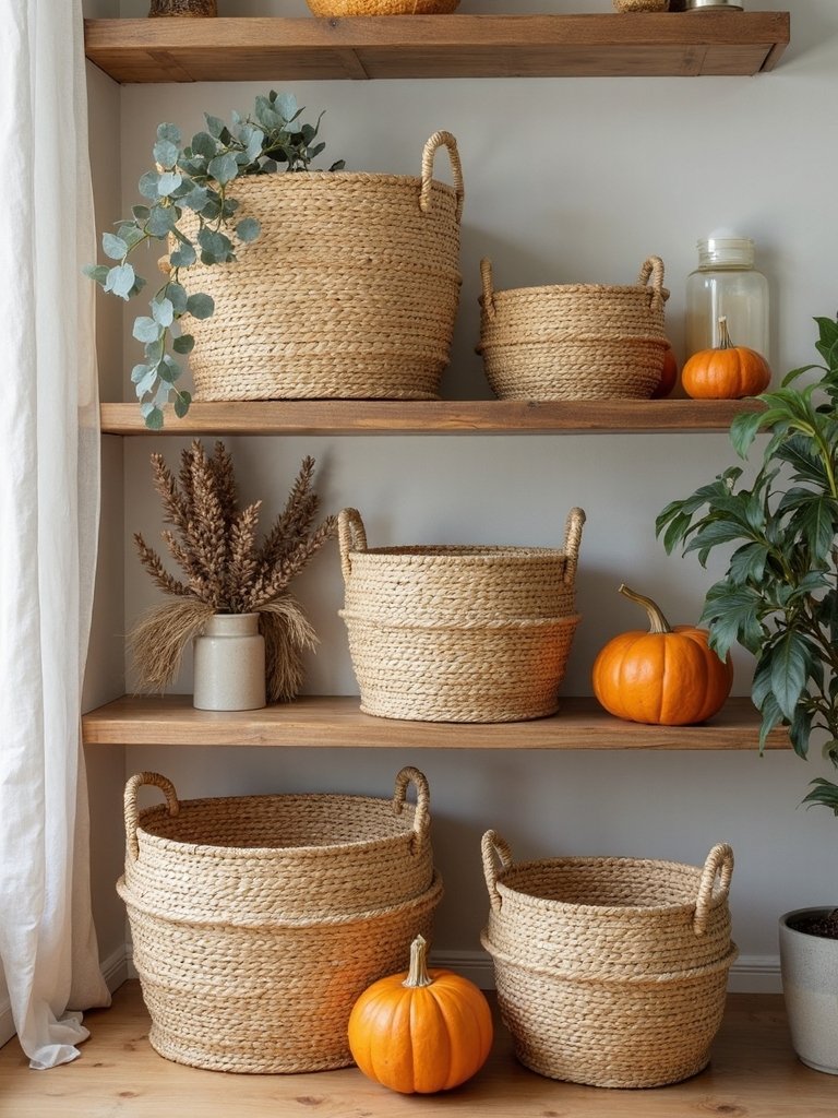 earth toned decorative storage boxes