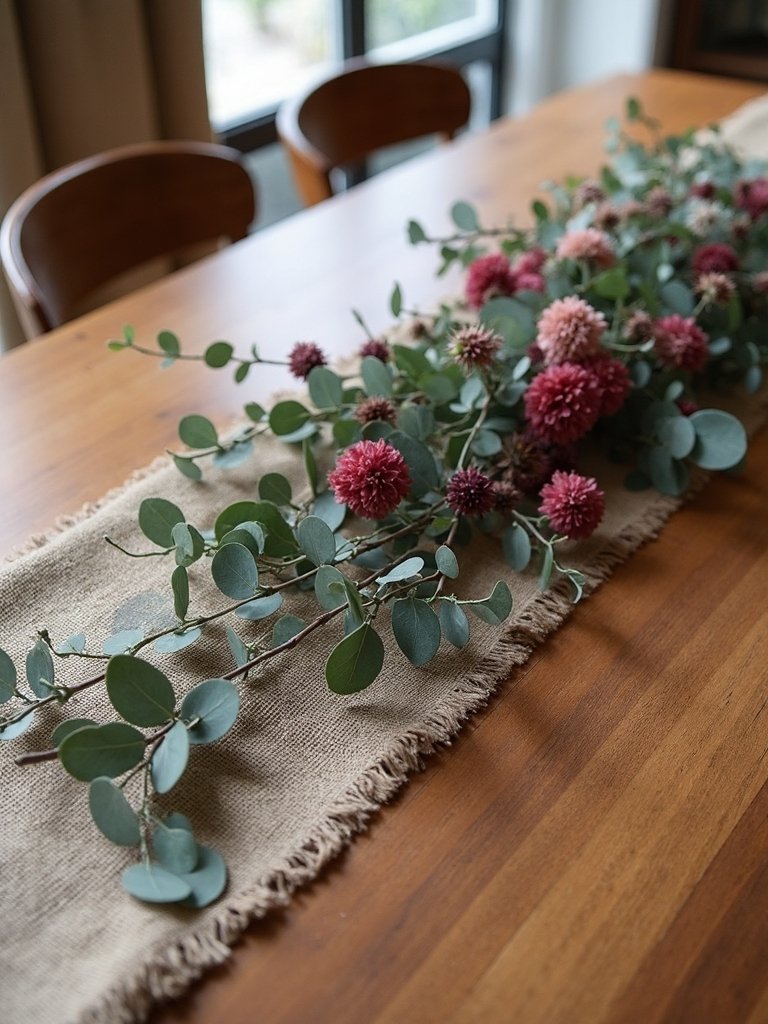 elegant eucalyptus floral runners