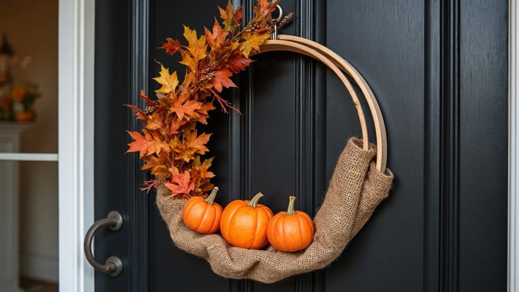 embroidery hoop fall wreath