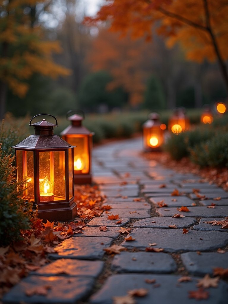 enchanting autumn pathway lighting