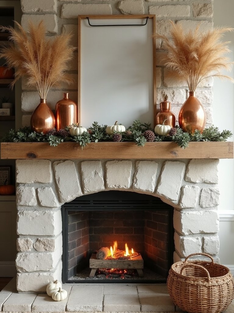 enchanting fall mantel display