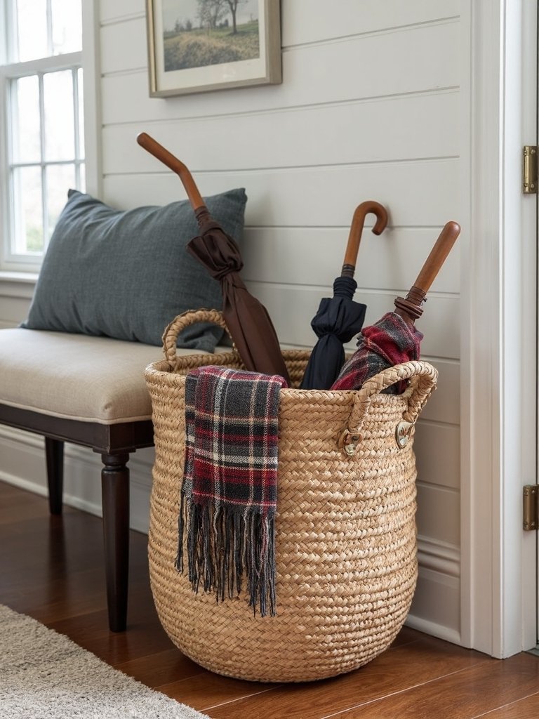 entryway basket organization solutions