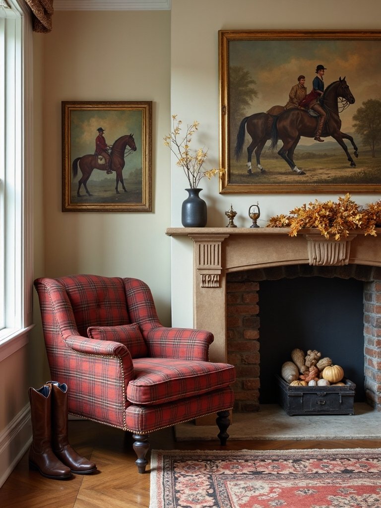 equestrian themed autumn decor accents