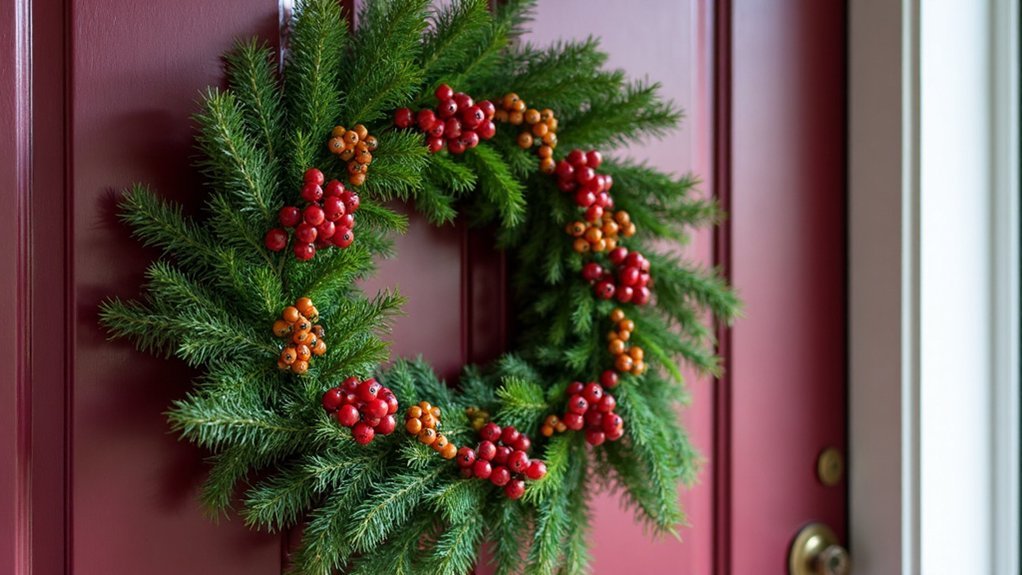 evergreen berry autumn wreath