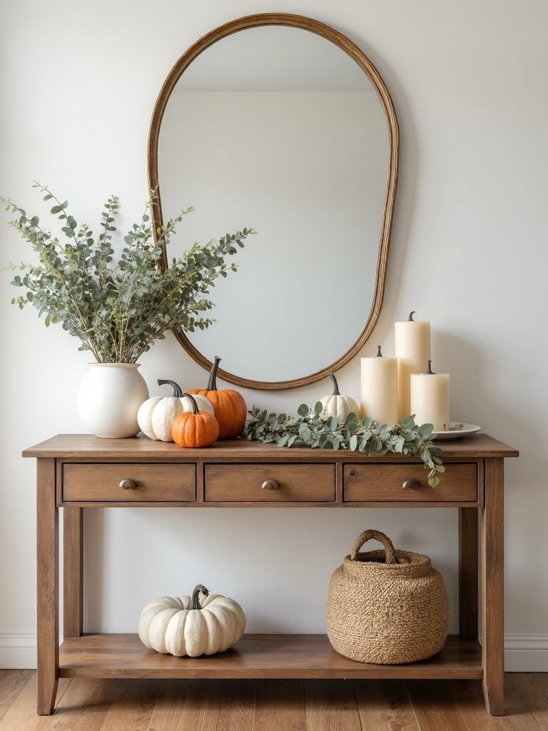 fall console table decor