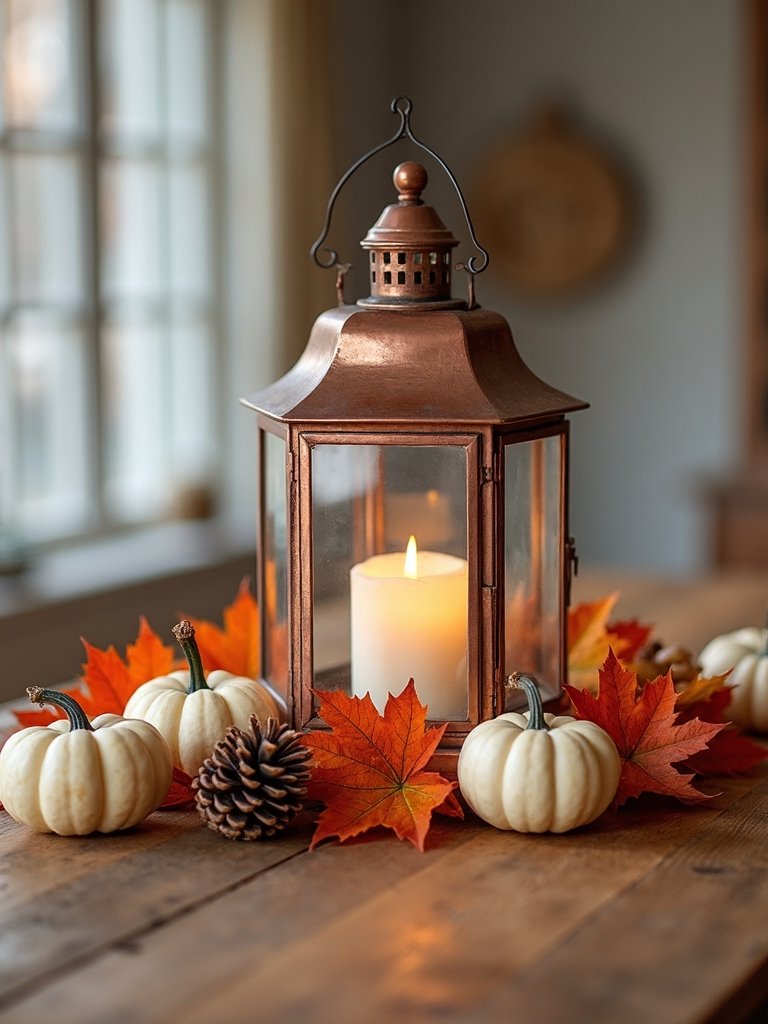 fall dining lantern centerpiece ideas