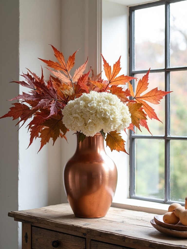 fall floral contrast displays