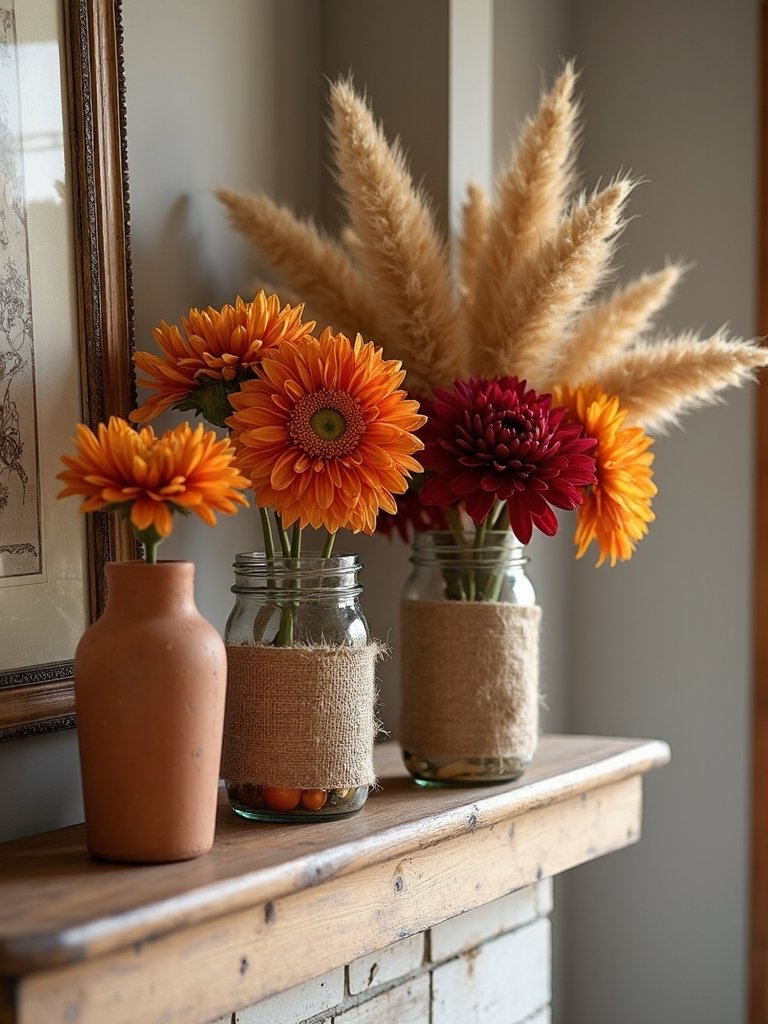 fall floral rustic display