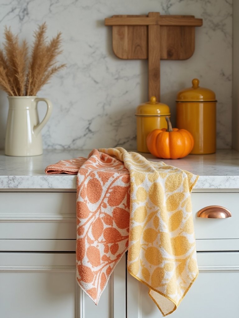 fall themed kitchen tea towels