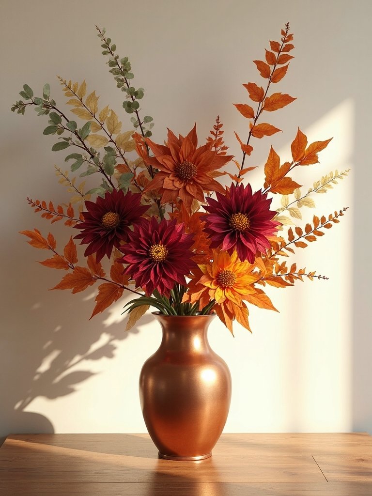 faux and fresh foliage arrangements