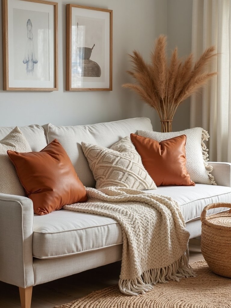 faux leather lumbar pillows