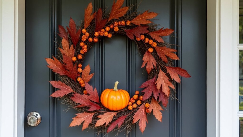 festive fall wreath decoration