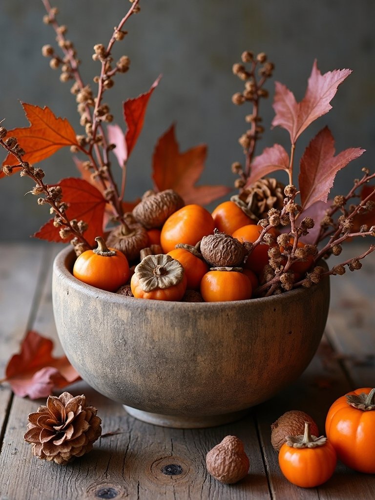 foraged autumn centerpiece decor