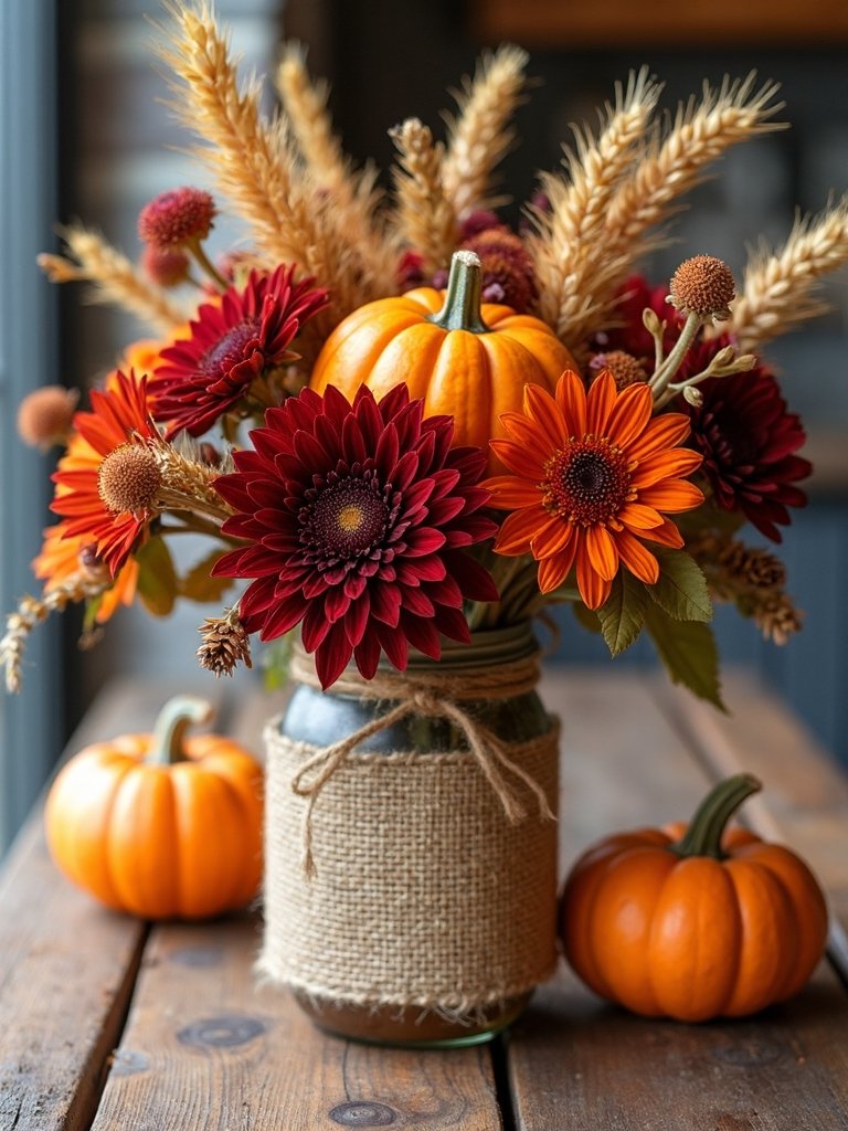 gather natural fall elements centerpiece
