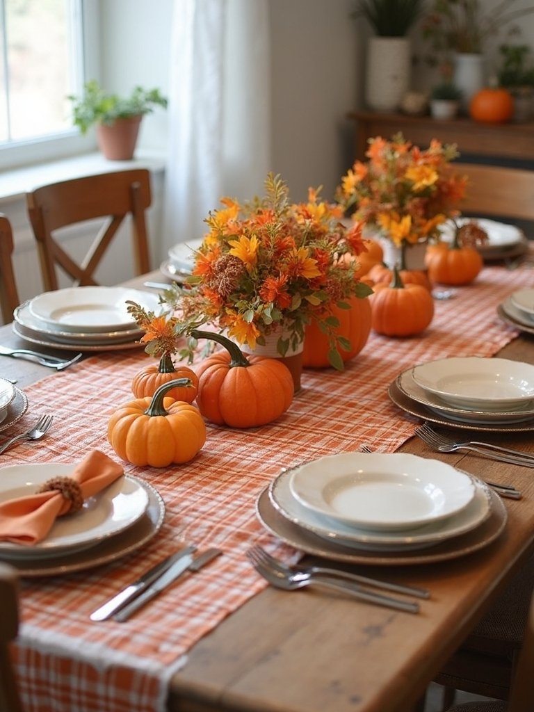 gingham pumpkin autumn decor