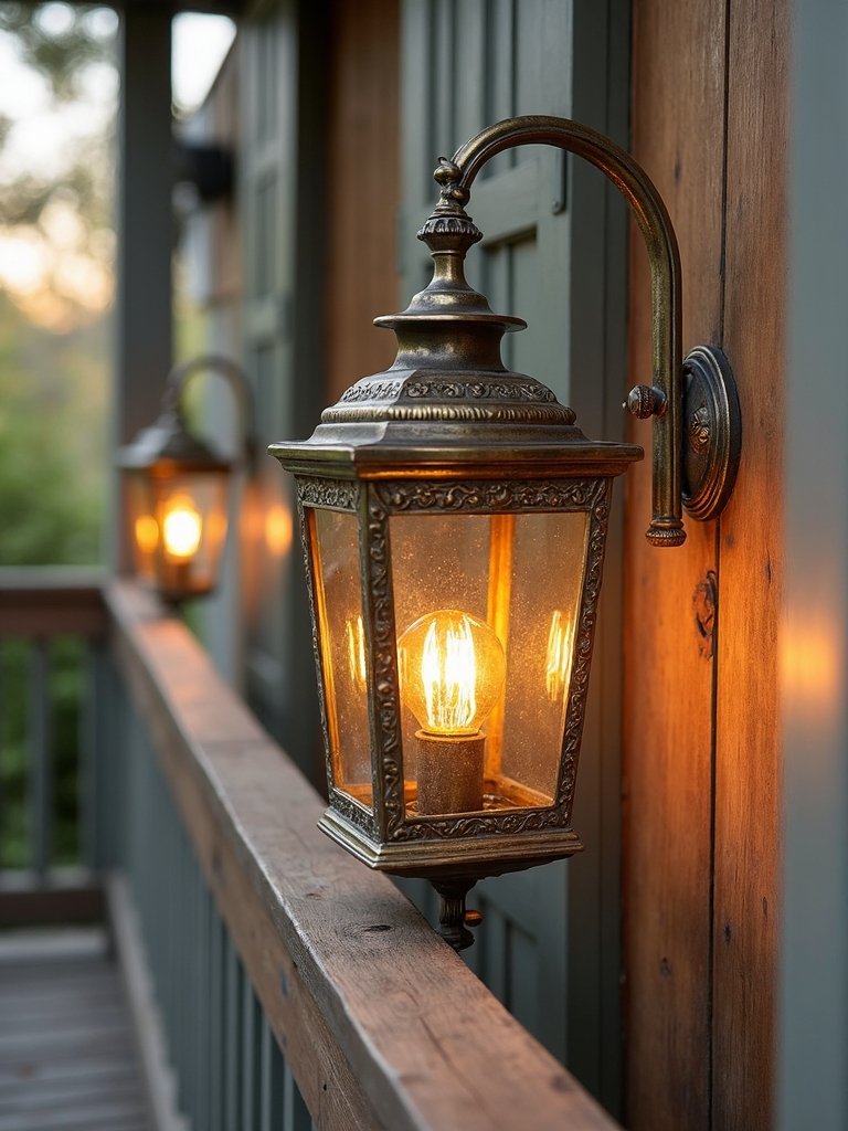 glass and metal lanterns
