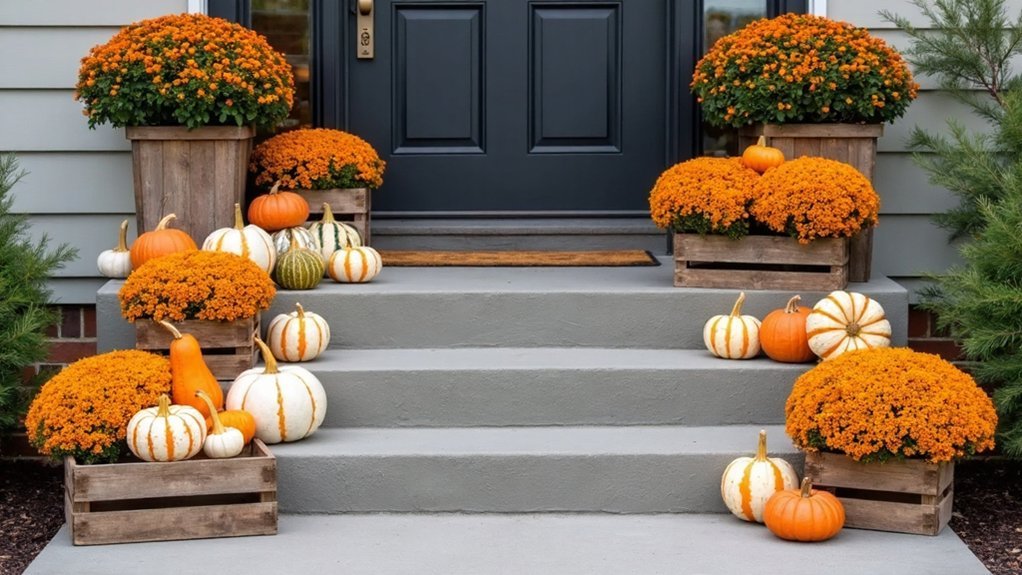 gourds and pumpkins arrangement