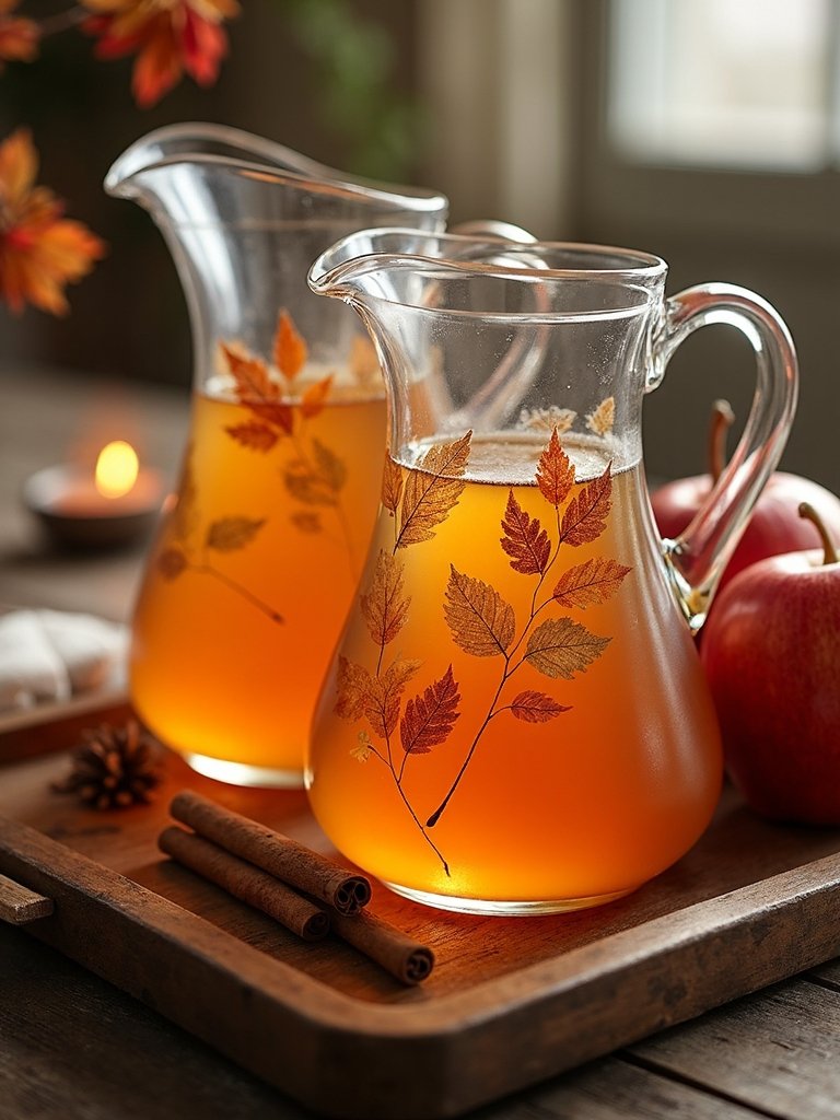hand painted seasonal drink carafes