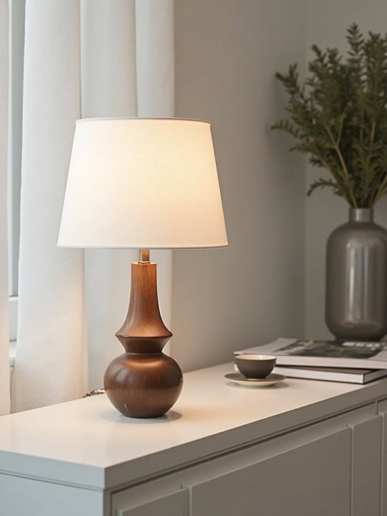 handcrafted wood base lamps