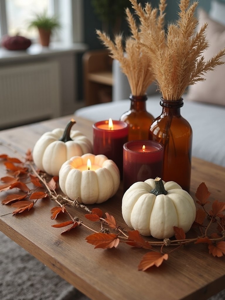 harvest inspired coffee table centerpieces