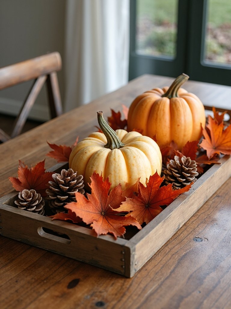 harvest inspired dining centerpiece