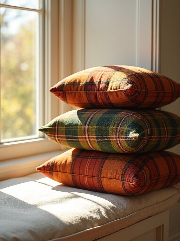 harvest plaid throw pillows