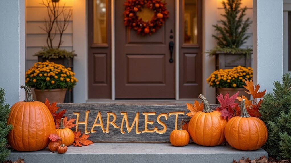 harvest themed porch decoration