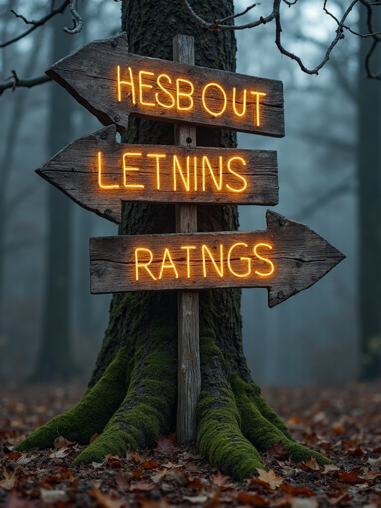 haunting halloween forest signs