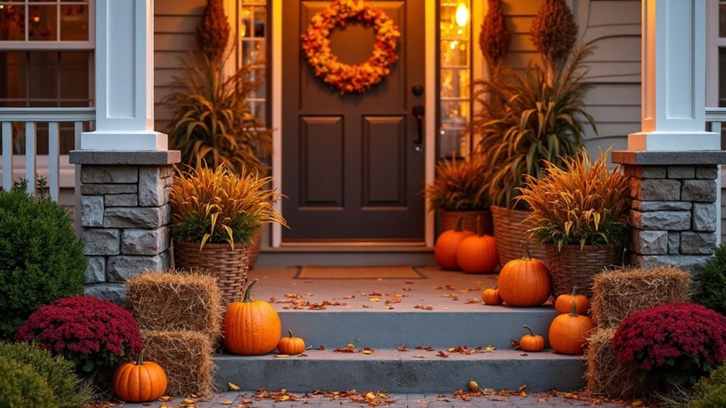 inviting fall porch display