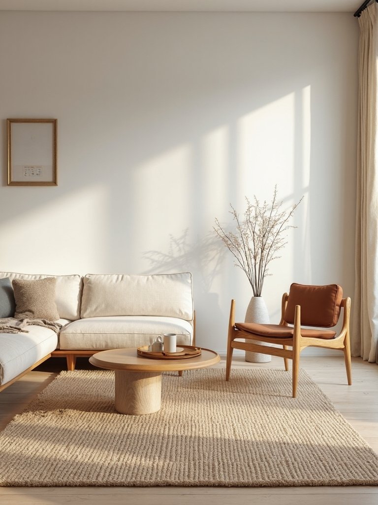 japandi rug living room