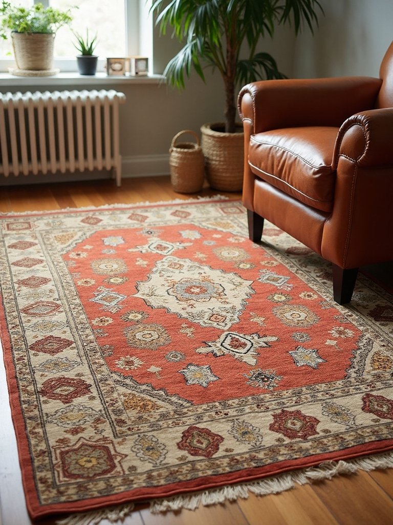 layered area rugs add depth