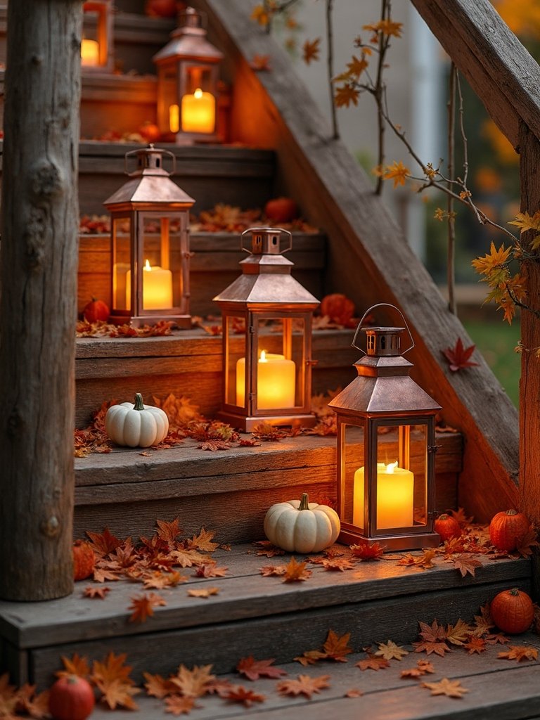 layered autumn lantern display