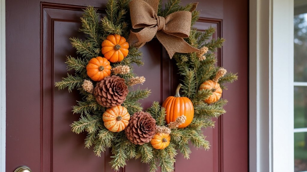 layered fall door display