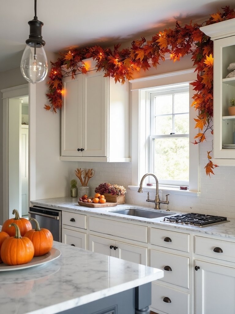 layered fall kitchen decor