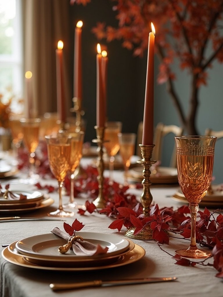 luxurious autumn tablescape details
