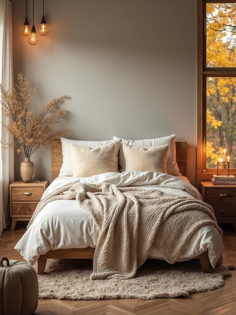 luxurious fall bedroom decor