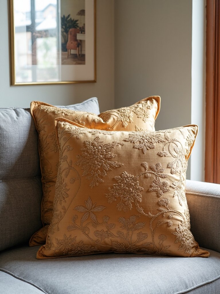 luxurious textured jacquard pillows