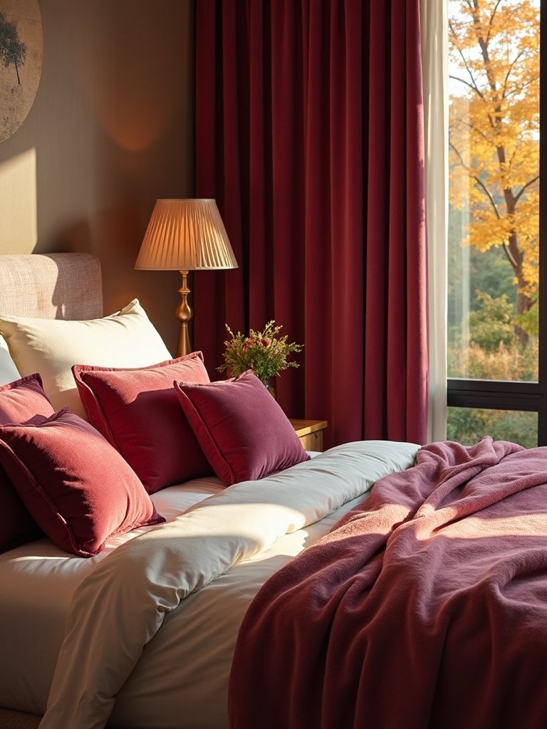 luxurious velvet bedroom accents