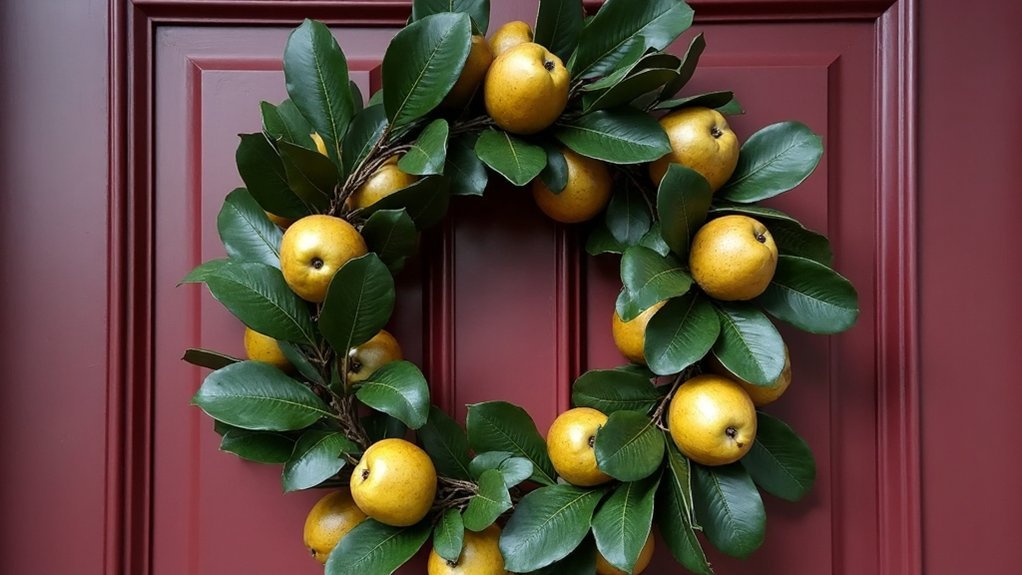 magnolia and pear wreath