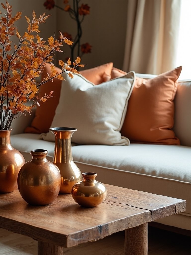 metallic accents elevate fall decor