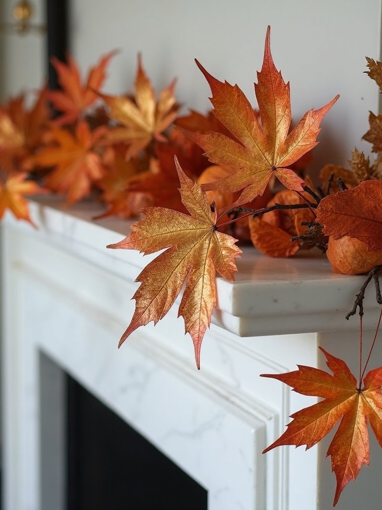 metallic leaves for decor