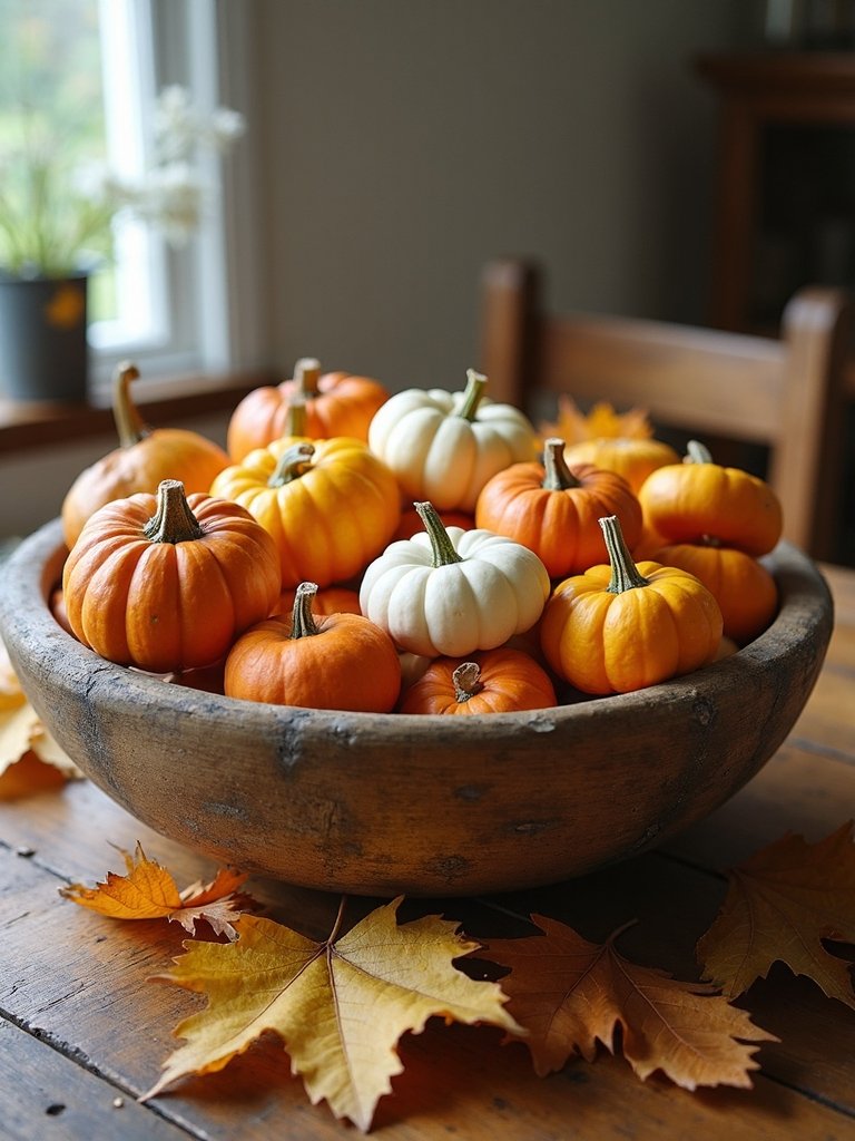 mini pumpkins for centerpiece
