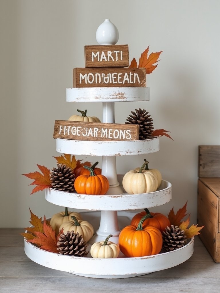 mini tiered tray decor