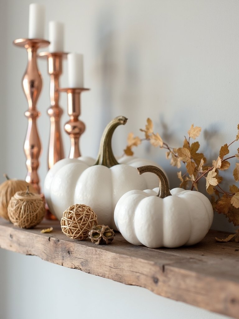 modern ceramic pumpkin arrangement