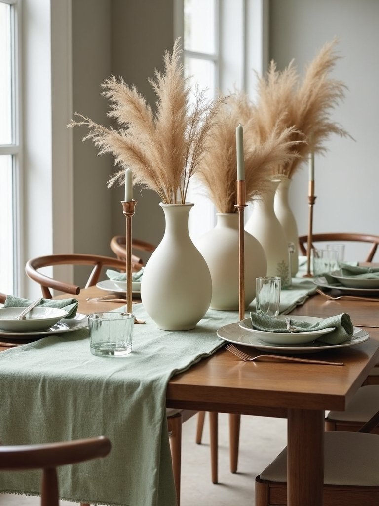 muted fall linen runners