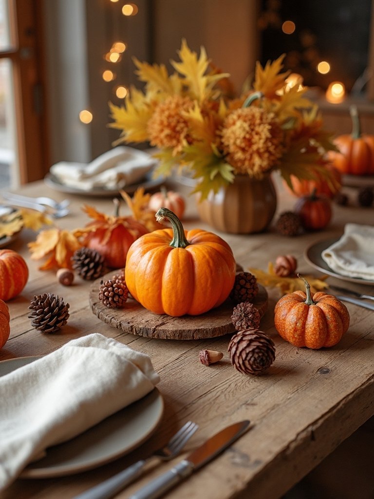 natural fall tablescape elements