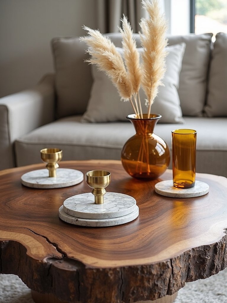 natural stone wood accents